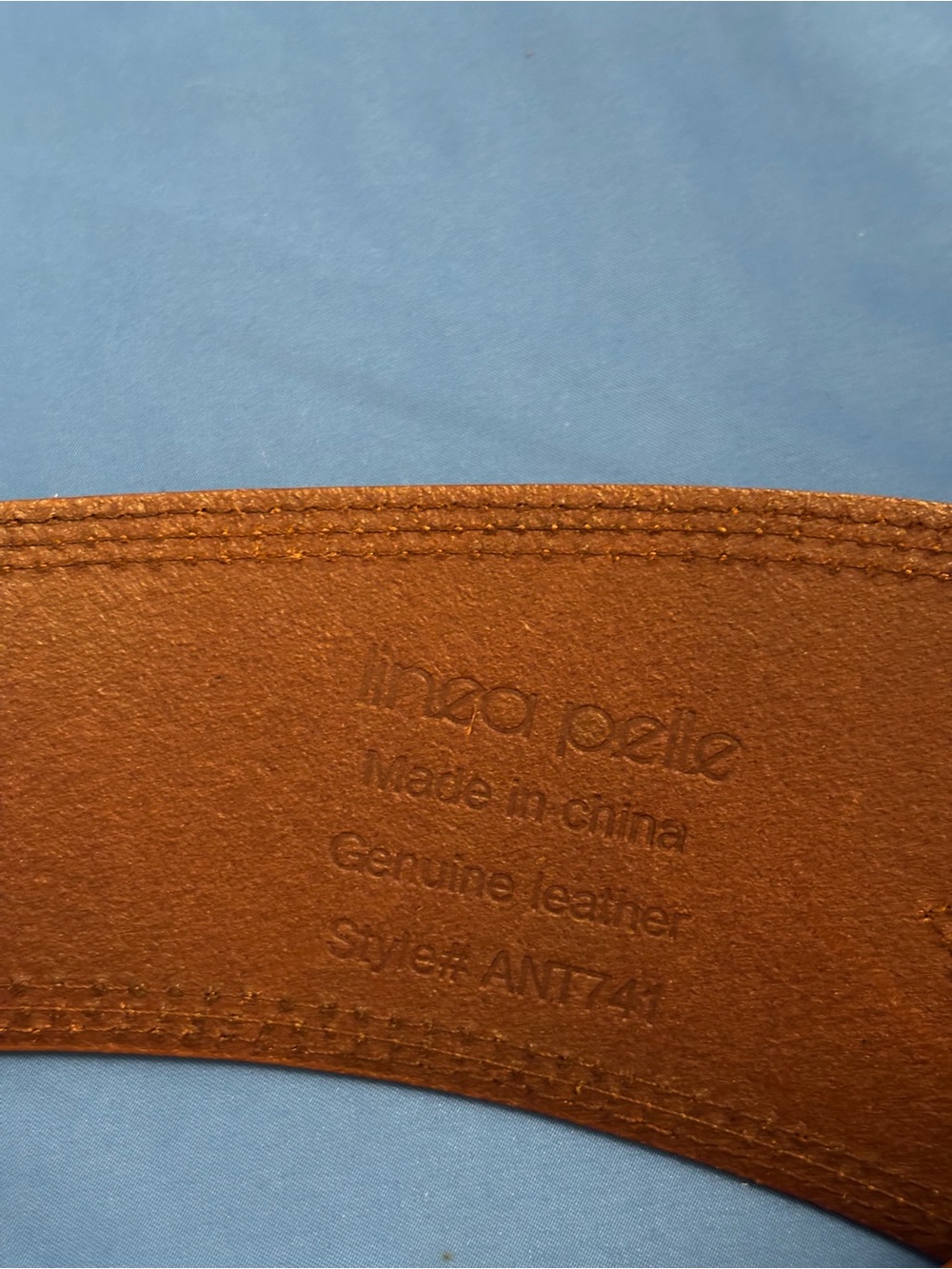 Stylish Linea Pelle brown genuine leather waist belt. Some staining see picture - Picture 3 of 15